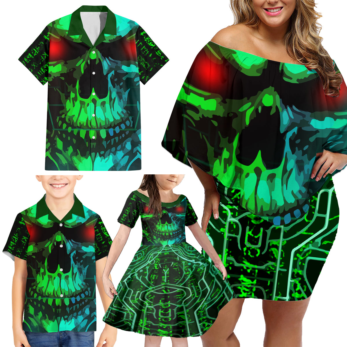 I Fing Hate These People Family Matching Off Shoulder Short Dress and Hawaiian Shirt - Wonder Print Shop