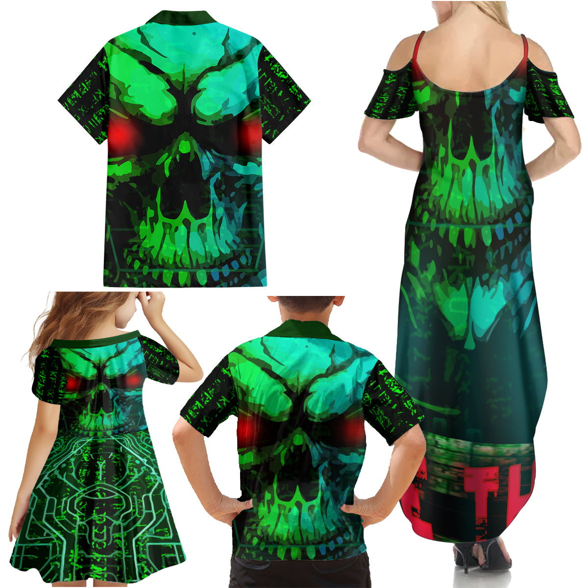 I Fing Hate These People Family Matching Summer Maxi Dress and Hawaiian Shirt - Wonder Print Shop