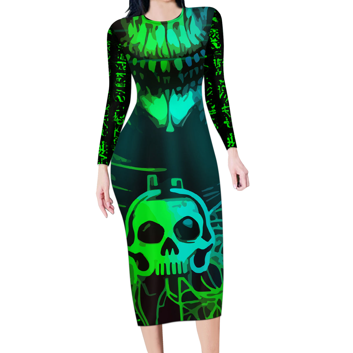 I Fing Hate These People Long Sleeve Bodycon Dress - Wonder Print Shop