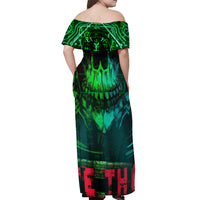 I Fing Hate These People Off Shoulder Maxi Dress - Wonder Print Shop