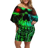 I Fing Hate These People Off Shoulder Short Dress - Wonder Print Shop