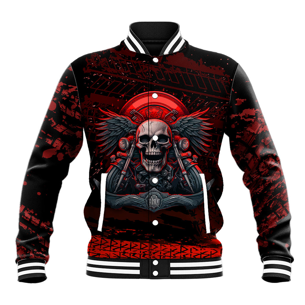 Skull Biker Baseball Jacket Legend Never Die - Wonder Print Shop