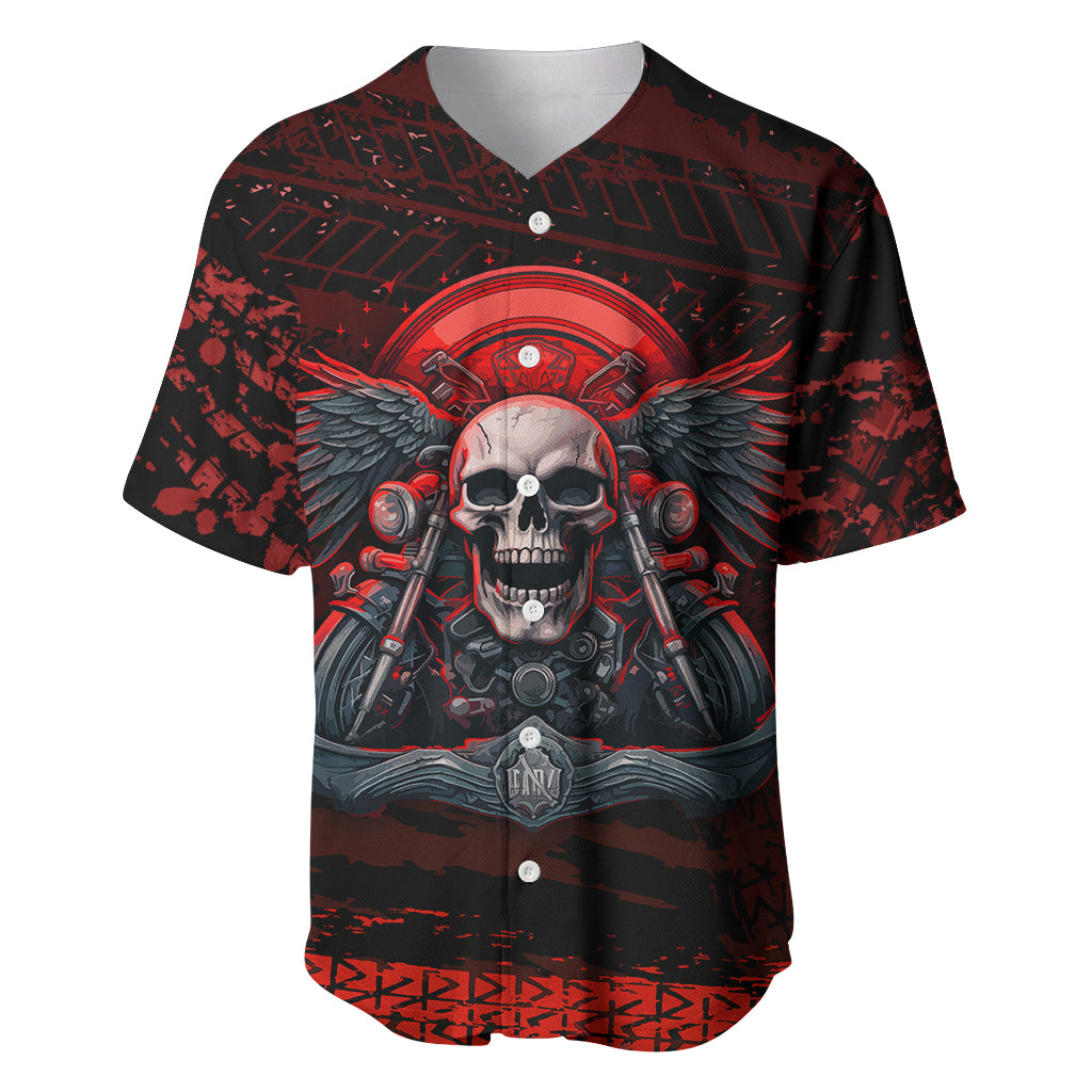 Skull Biker Baseball Jersey Legend Never Die - Wonder Print Shop