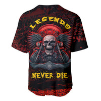 Skull Biker Baseball Jersey Legend Never Die - Wonder Print Shop