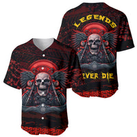 Skull Biker Baseball Jersey Legend Never Die - Wonder Print Shop