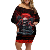 Skull Biker Family Matching Off Shoulder Short Dress and Hawaiian Shirt Legend Never Die - Wonder Print Shop