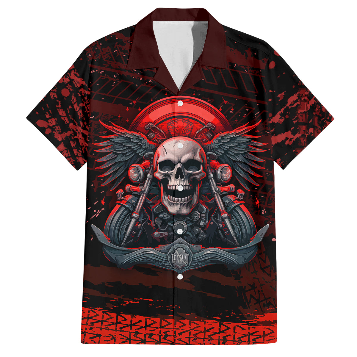 Skull Biker Family Matching Puletasi Dress and Hawaiian Shirt Legend Never Die - Wonder Print Shop