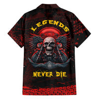 Skull Biker Family Matching Puletasi Dress and Hawaiian Shirt Legend Never Die - Wonder Print Shop