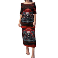 Skull Biker Family Matching Puletasi Dress and Hawaiian Shirt Legend Never Die - Wonder Print Shop