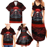 Skull Biker Family Matching Summer Maxi Dress and Hawaiian Shirt Legend Never Die - Wonder Print Shop