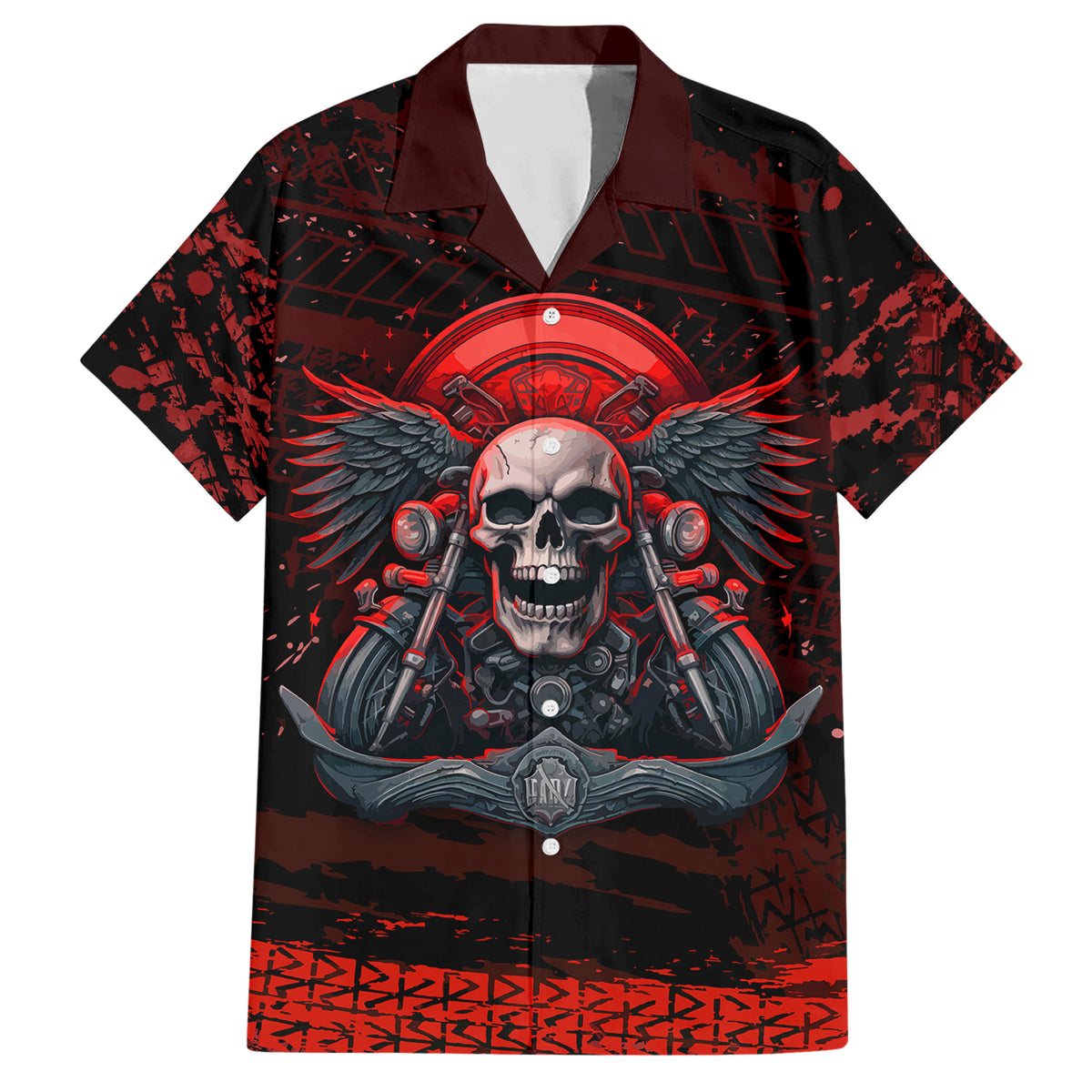 Skull Biker Hawaiian Shirt Legend Never Die - Wonder Print Shop