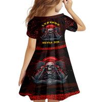 Skull Biker Kid Short Sleeve Dress Legend Never Die - Wonder Print Shop