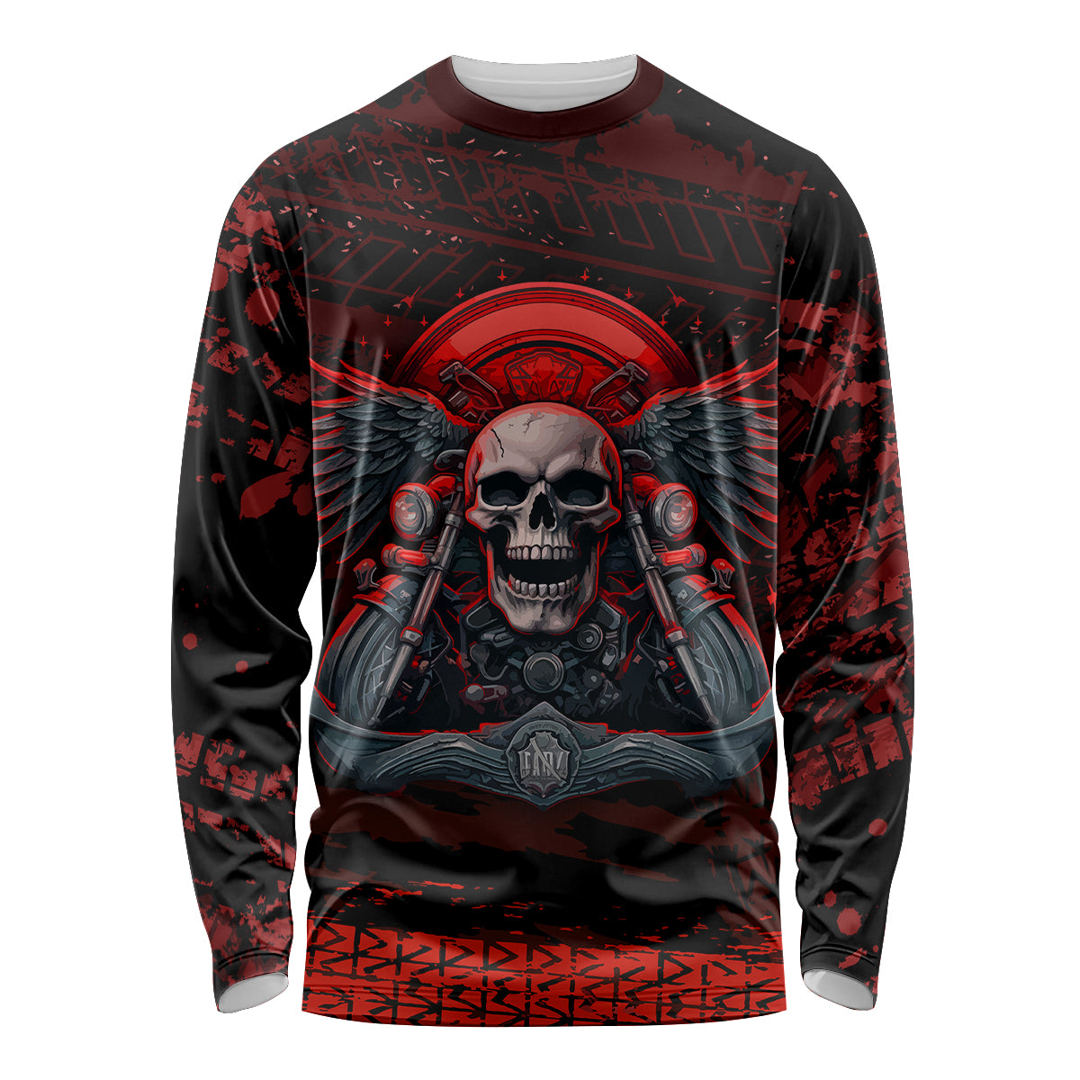Skull Biker Long Sleeve Shirt Legend Never Die - Wonder Print Shop