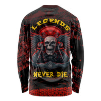 Skull Biker Long Sleeve Shirt Legend Never Die - Wonder Print Shop