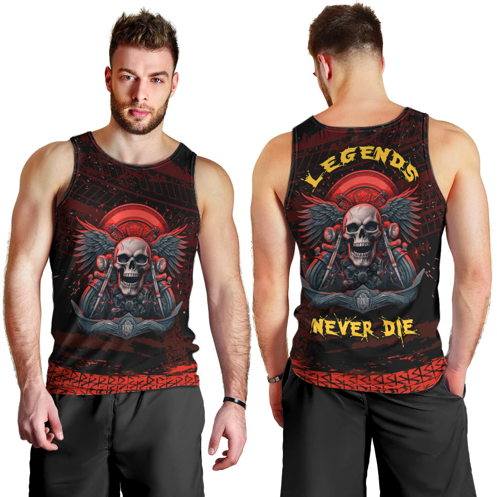 Skull Biker Men Tank Top Legend Never Die - Wonder Print Shop