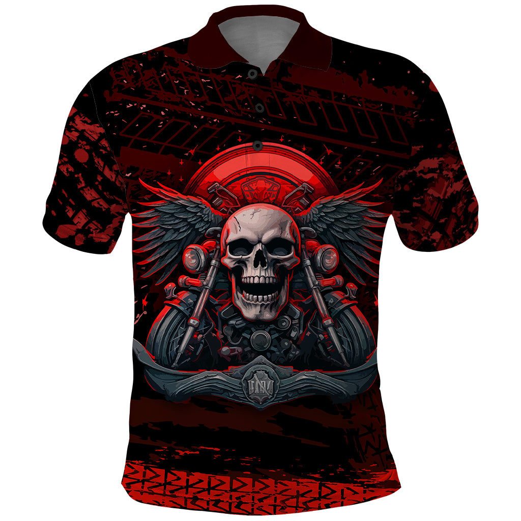Skull Biker Polo Shirt Legend Never Die - Wonder Print Shop