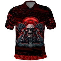 Skull Biker Polo Shirt Legend Never Die - Wonder Print Shop