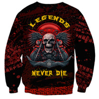 Skull Biker Sweatshirt Legend Never Die - Wonder Print Shop