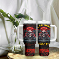 Skull Biker Tumbler With Handle Legend Never Die - Wonder Print Shop