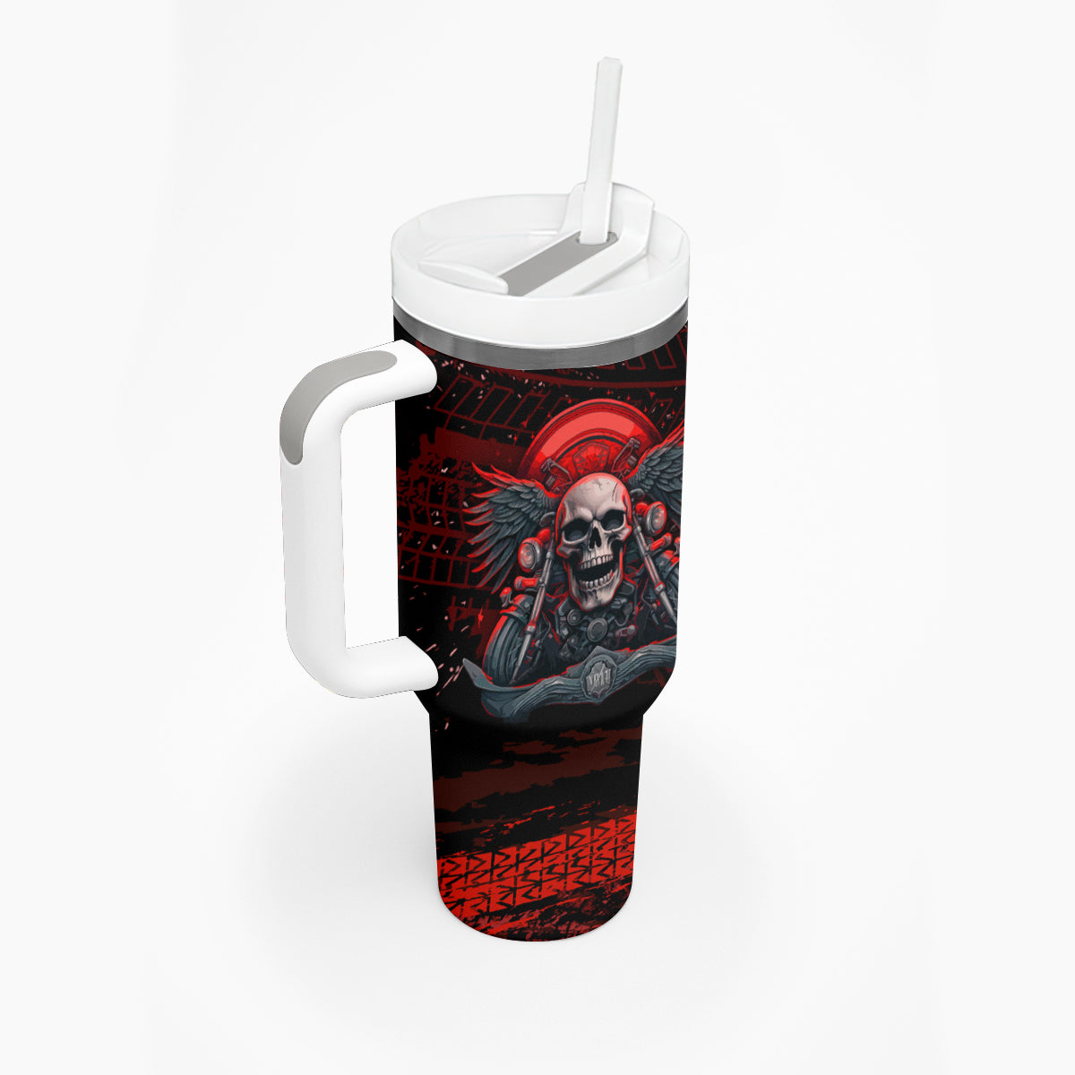 Skull Biker Tumbler With Handle Legend Never Die - Wonder Print Shop