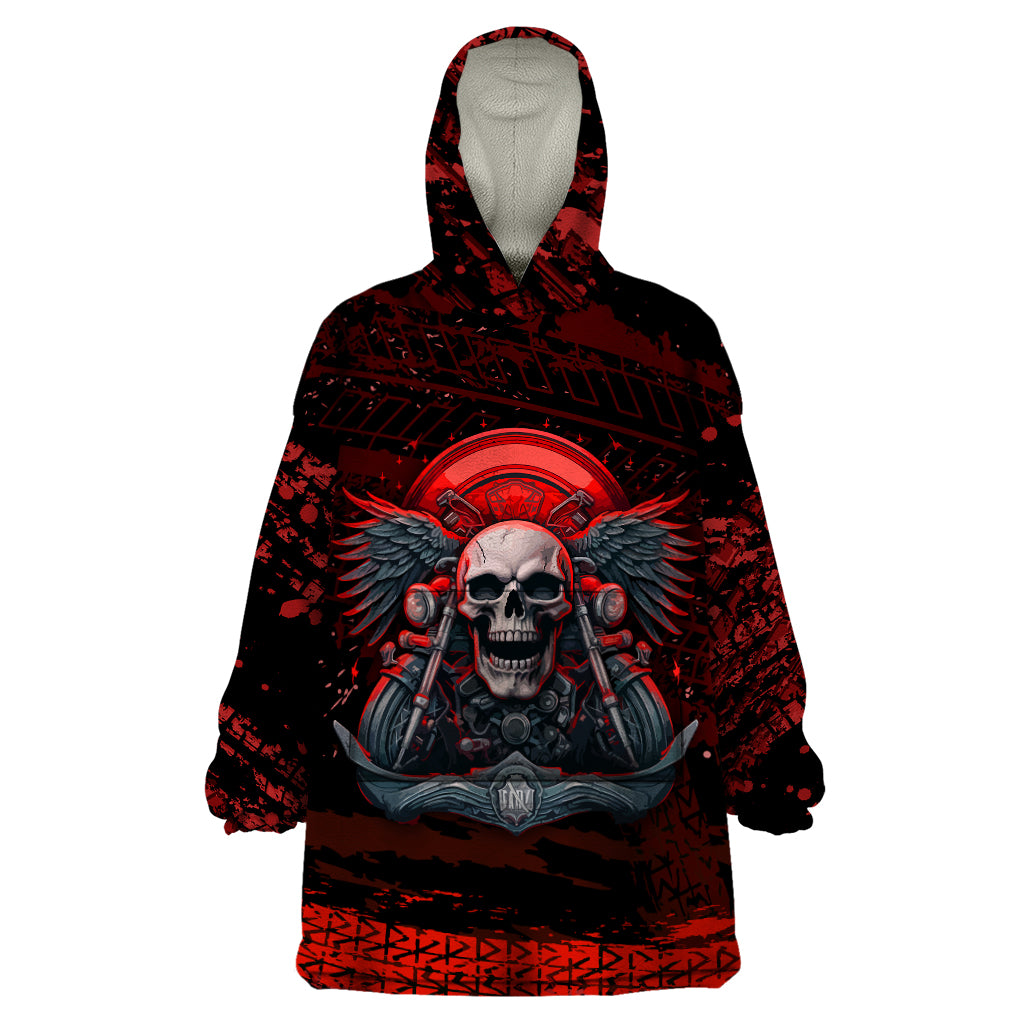 Skull Biker Wearable Blanket Hoodie Legend Never Die - Wonder Print Shop