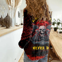Skull Biker Women Casual Shirt Legend Never Die - Wonder Print Shop