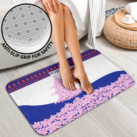 Costa Rica Christmas Bathroom Set with Santa Claus Pink Orchid Tree National Emblem and Festive Pattern Design - Wonder Print Shop