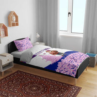 Costa Rica Christmas Bedding Set with Santa Claus Pink Orchid Tree National Emblem and Festive Pattern Design - Wonder Print Shop