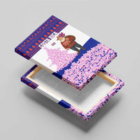 Costa Rica Christmas Canvas Wall Art with Santa Claus Pink Orchid Tree National Emblem and Festive Pattern Design - Wonder Print Shop