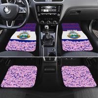 Costa Rica Christmas Car Mats with Santa Claus Pink Orchid Tree National Emblem and Festive Pattern Design - Wonder Print Shop