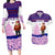 Costa Rica Christmas Couples Matching Long Sleeve Bodycon Dress and Hawaiian Shirt with Santa Claus Pink Orchid Tree National Emblem and Festive Pattern Design - Wonder Print Shop