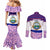 Costa Rica Christmas Couples Matching Mermaid Dress and Long Sleeve Button Shirt with Santa Claus Pink Orchid Tree National Emblem and Festive Pattern Design - Wonder Print Shop
