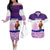 Costa Rica Christmas Couples Matching Off The Shoulder Long Sleeve Dress and Hawaiian Shirt with Santa Claus Pink Orchid Tree National Emblem and Festive Pattern Design - Wonder Print Shop