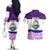 Costa Rica Christmas Couples Matching Off The Shoulder Long Sleeve Dress and Hawaiian Shirt with Santa Claus Pink Orchid Tree National Emblem and Festive Pattern Design - Wonder Print Shop