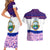 Costa Rica Christmas Couples Matching Short Sleeve Bodycon Dress and Hawaiian Shirt with Santa Claus Pink Orchid Tree National Emblem and Festive Pattern Design - Wonder Print Shop