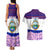 Costa Rica Christmas Couples Matching Tank Maxi Dress and Hawaiian Shirt with Santa Claus Pink Orchid Tree National Emblem and Festive Pattern Design - Wonder Print Shop