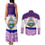 Costa Rica Christmas Couples Matching Tank Maxi Dress and Long Sleeve Button Shirt with Santa Claus Pink Orchid Tree National Emblem and Festive Pattern Design - Wonder Print Shop