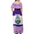 Costa Rica Christmas Family Matching Off Shoulder Maxi Dress and Hawaiian Shirt with Santa Claus Pink Orchid Tree National Emblem and Festive Pattern Design - Wonder Print Shop