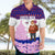 Costa Rica Christmas Hawaiian Shirt with Santa Claus Pink Orchid Tree National Emblem and Festive Pattern Design - Wonder Print Shop