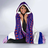 Costa Rica Christmas Hooded Blanket with Santa Claus Pink Orchid Tree National Emblem and Festive Pattern Design - Wonder Print Shop