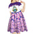Costa Rica Christmas Kid Short Sleeve Dress with Santa Claus Pink Orchid Tree National Emblem and Festive Pattern Design - Wonder Print Shop