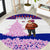 Costa Rica Christmas Round Carpet with Santa Claus Pink Orchid Tree National Emblem and Festive Pattern Design - Wonder Print Shop