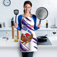 Costa Rica Christmas Apron with Holiday Bird Gifts Red Blue Pattern and National Flag Design - Wonder Print Shop