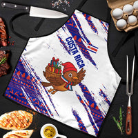 Costa Rica Christmas Apron with Holiday Bird Gifts Red Blue Pattern and National Flag Design - Wonder Print Shop