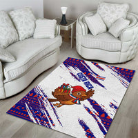 Costa Rica Christmas Area Rug with Holiday Bird Gifts Red Blue Pattern and National Flag Design - Wonder Print Shop