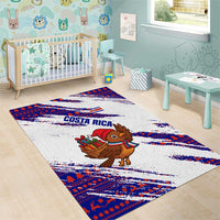 Costa Rica Christmas Area Rug with Holiday Bird Gifts Red Blue Pattern and National Flag Design - Wonder Print Shop