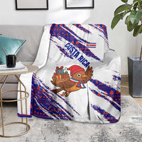 Costa Rica Christmas Blanket with Holiday Bird Gifts Red Blue Pattern and National Flag Design - Wonder Print Shop