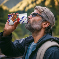 Costa Rica Christmas 4 in 1 Can Cooler Tumbler with Holiday Bird Gifts Red Blue Pattern and National Flag Design - Wonder Print Shop