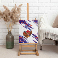 Costa Rica Christmas Canvas Wall Art with Holiday Bird Gifts Red Blue Pattern and National Flag Design - Wonder Print Shop