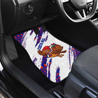 Costa Rica Christmas Car Mats with Holiday Bird Gifts Red Blue Pattern and National Flag Design - Wonder Print Shop